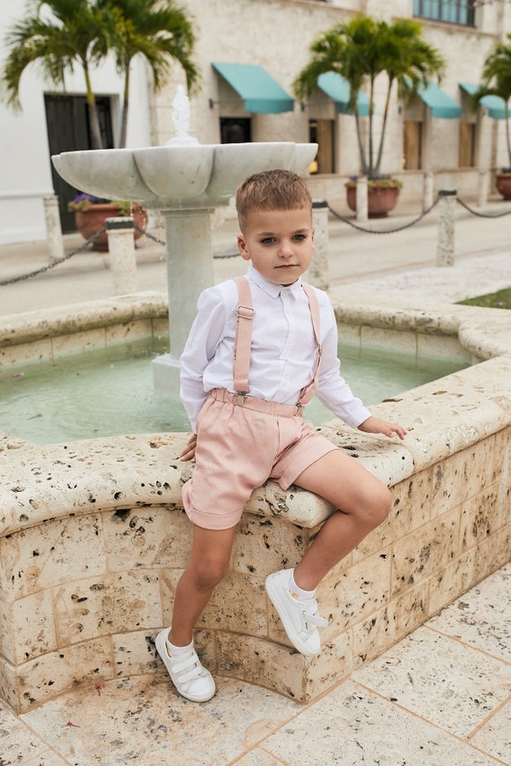 Yimutian Baby Jungen Anzug Set - Hemd + Hosenträger + Fliege + Shorts - Für Taufe & Hochzeit