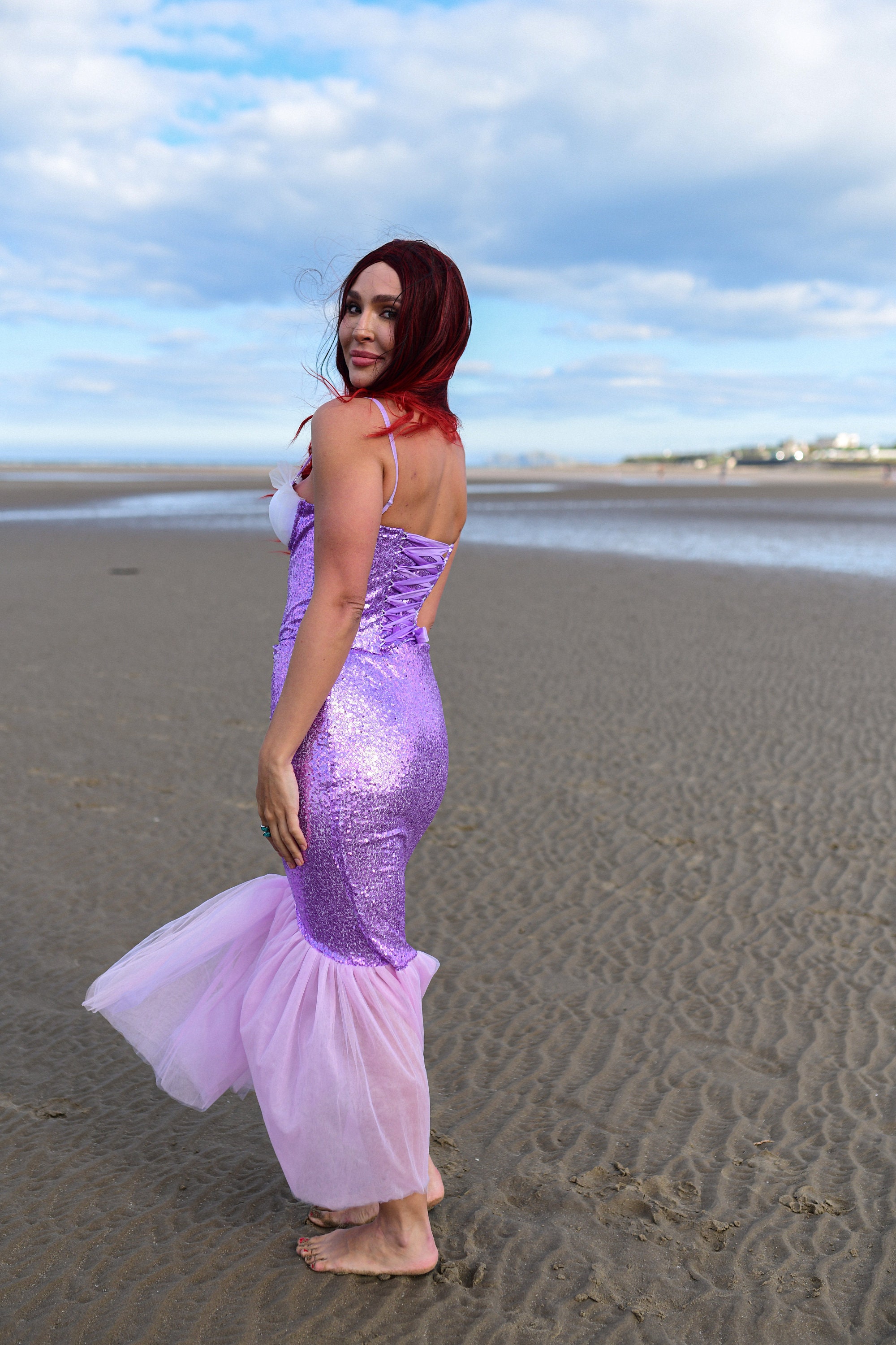 Purple Mermaid Costume for Adults, Corset, Skirt, Mermaid Crown