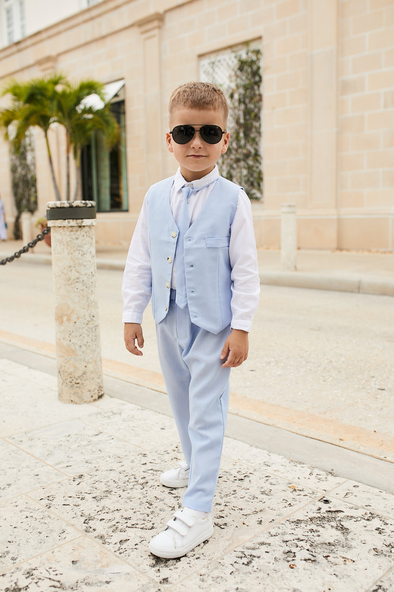 Baby boy linen suit vest