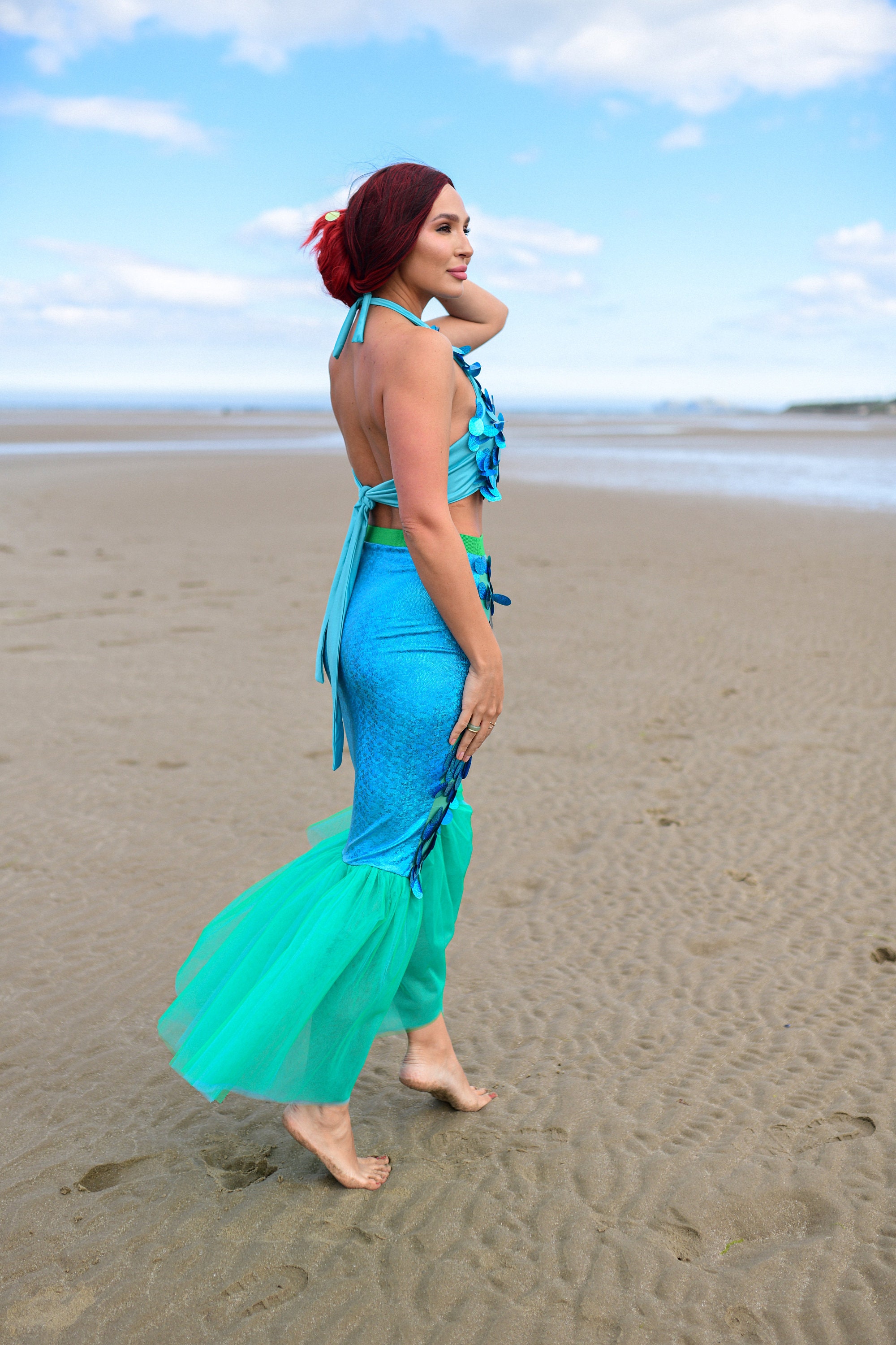 Turquoise Mermaid Tail Costume for Adult, Perfect for Halloween Cosplay ...