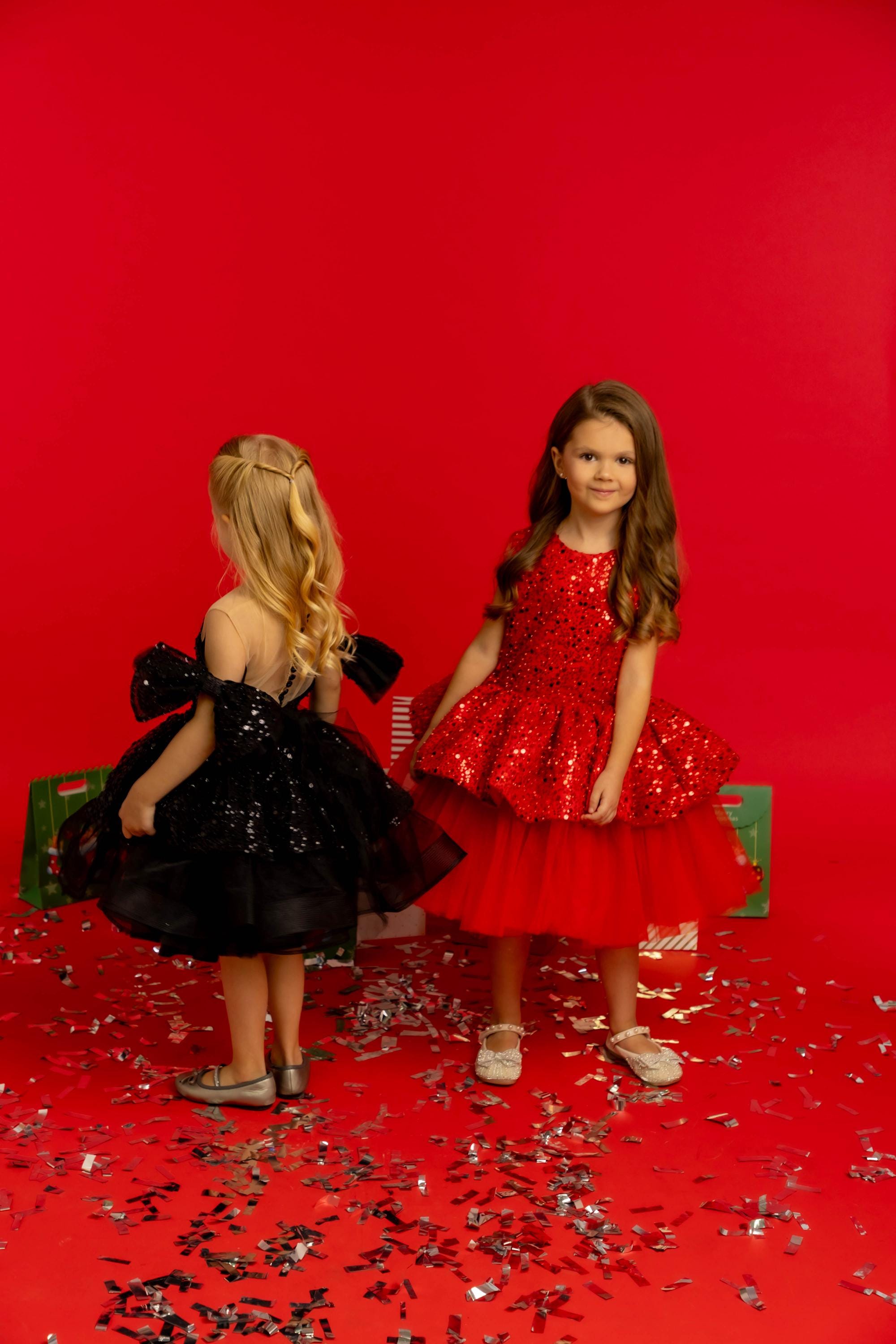 Girls' Elegant Sequin Dress