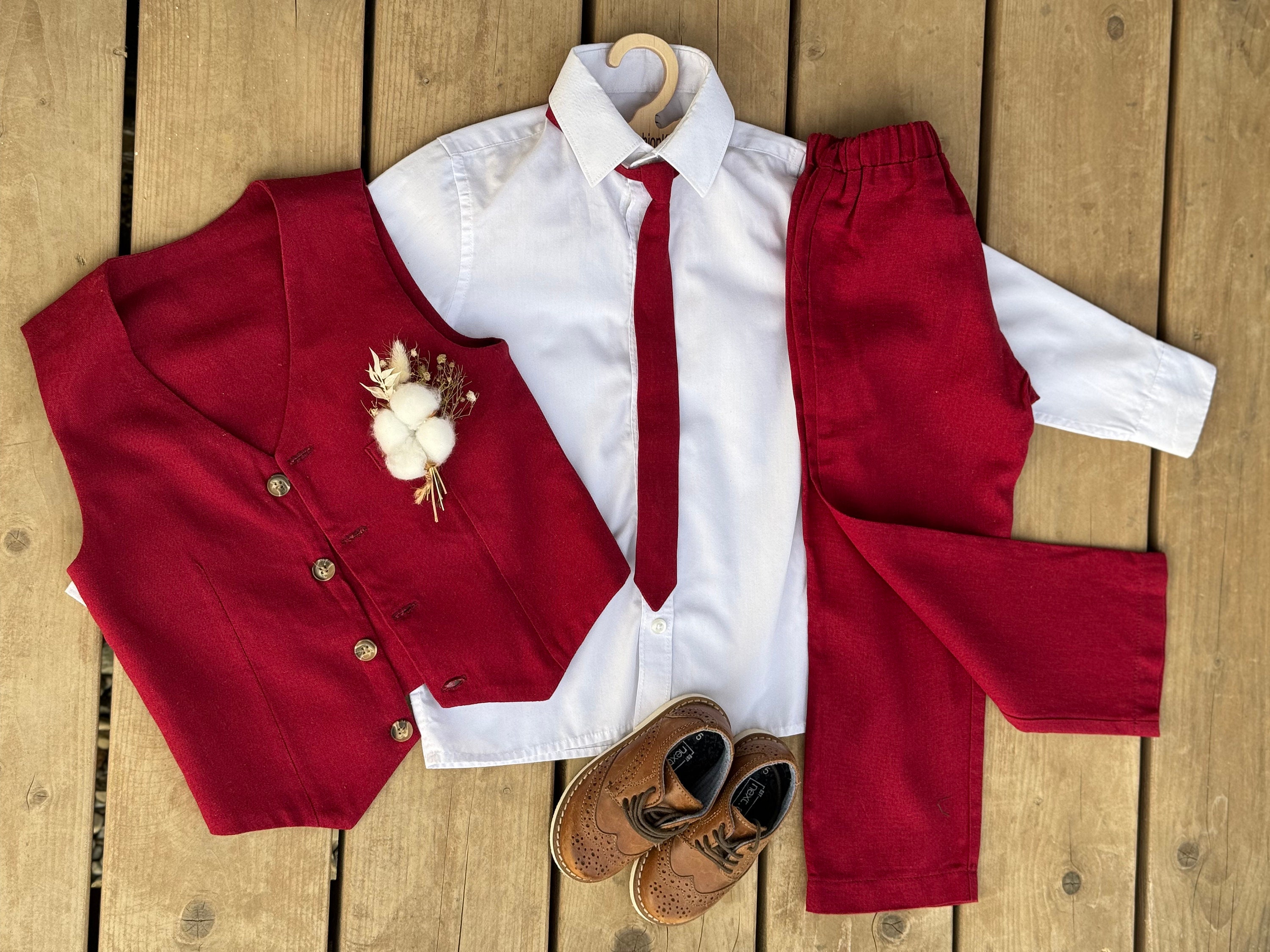 Burgundy Boys Shirt Etsy Canada