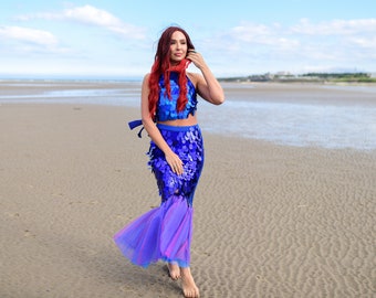 Costume Da Sirena Con Paillettes Per Donna Newcotte - Set Di 4 Pezzi: Top, Gonna, Catena Vita E Testa, Per Halloween - 3