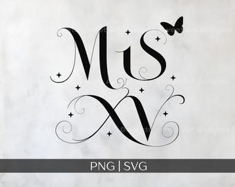 Mis XV SVG, Mis Quince svg, Quinceañera Descarga Digital, Mis XV Diseño Digital, Sweet 15 svg Cut File, Quinceañera svg File