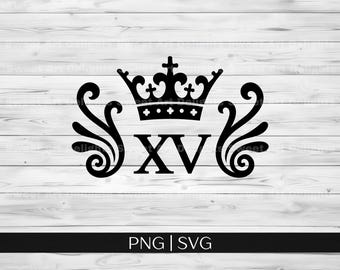Quinceañera Crown SVG File: Elegant XV Silhouette Design (Digital Download)