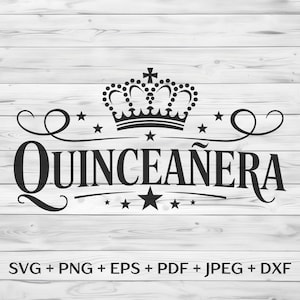 Quinceañera SVG Elegant Clipart Party Decor Design for Sweet 15 Teen Girl Birthday DIY Projects Digital Cut File for Girls Milestone Event