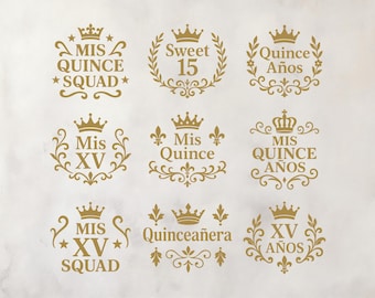 Paquete SVG de Quinceañera: Diseños de invitaciones y camisetas para 15 años (descarga digital)