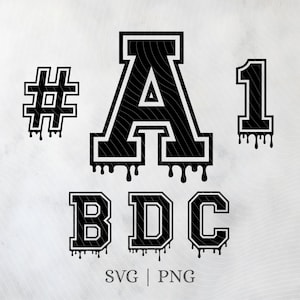 Varsity Dripping Font SVG Letters A-Z Cut Files Lettering Pack Athletic Alphabet Set for Jerseys and Signs Bold Sports Font Digital Download