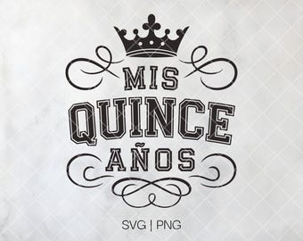 Quinceañera Corona Design: Mis Quince Años SVG PNG (File digitale)