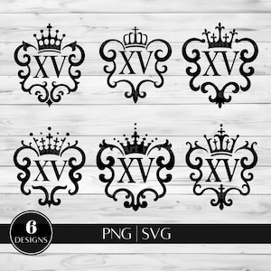 Quinceañera SVG Bundle: XV Monogram & Crown Clipart (Digital Download)