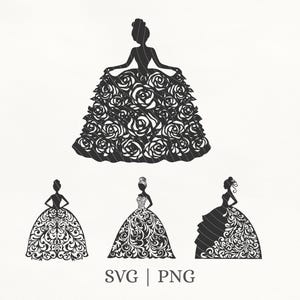 disney princess dress silhouette Princess Dress Silhouette Bundle Svg