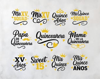 Quinceañera SVG Bundle: Mis Quince Digital Cut Files (Shirts & Decor) (Digital Download)
