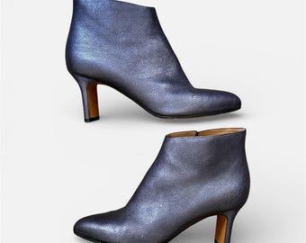 Maison Martin Margiela Gunmetal Pointed Boots Leather, Size 39 - Rare