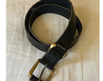 Vintage Y2K Diesel Logo Belt – Brown Leather, Made in Italy (size