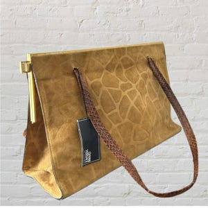 Gianni Versace Borsa Crosta Suede, Genuine Python Strap Handbag – Vintage 1980s–90s, Unused