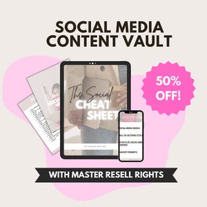 Social Media Content Idea Guide with Master Resell Rights, Instagram and TikTok Hooks and Captions, Social Media Chat GPT prompts, PLR, MRR