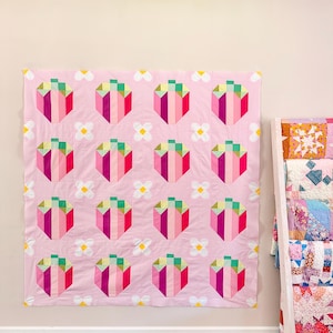 Strawberry Blooms Quilt Pattern PDF