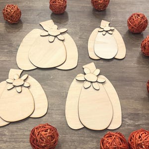 DIY Layered Pumpkin Wood Blanks – Set of 4 | Unfinished Laser Cut Birch, Double-Sided Pumpkins, Fall Table Centerpiece, Thanksgiving Decor