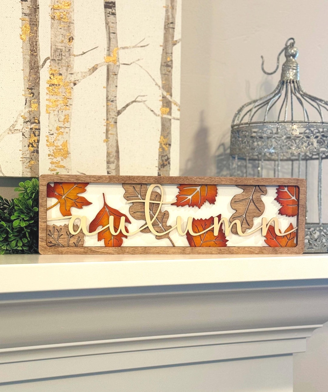 October Sign Print Autumn Decorative Sign, Fall Sign, Farmhouse Decor, Fall Leaves, Home ...