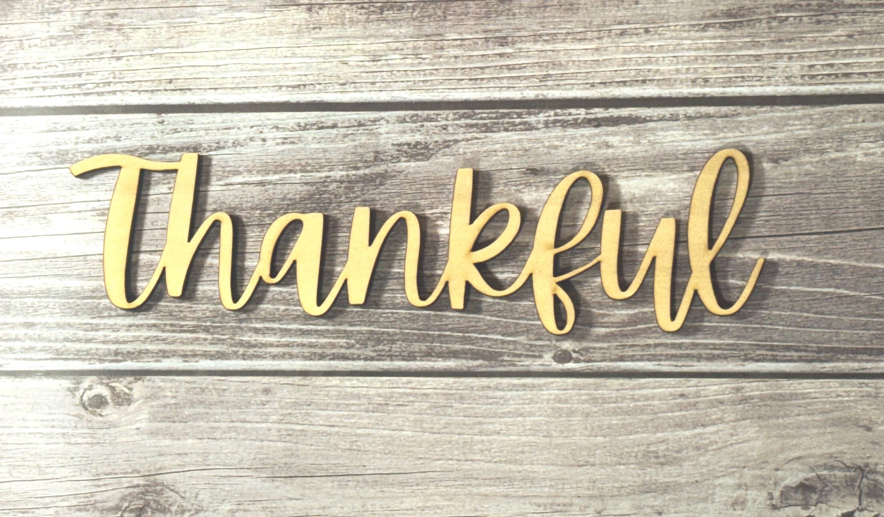 Thanks Sign Script Laser Cut Wood