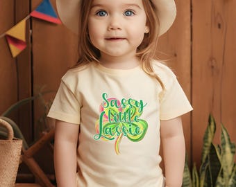 St Patricks Day Shirt Girls, St. Patricks Day Tshirt Girls, Sassy Little Lassie Shirt, St Paddys Day Shirt Kids, Shamrock Shirt. Irish Shirt