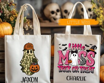 Custom Halloween Trick or Treat Bag, Trick or Treat Tote Bag, Halloween Candy Bag, Personalized Halloween Bag, Halloween Tote Bag with Name