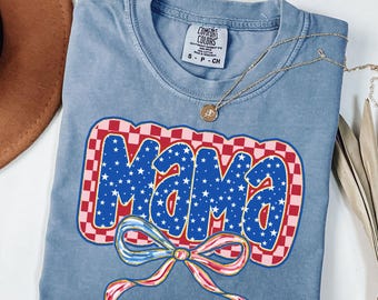 American Mama Shirt, Fourth Of July Shirt, Coquette Patriotic Shirt, 4th Of July Shirt, Independence Day Tshirt, Comfort Colors Shirt,