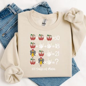 Felpa 100 giorni di scuola per insegnanti, insegnante di matematica 100 giorni di scuola, felpa 100 giorni, maglietta per insegnanti, regalo 100 giorni di scuola