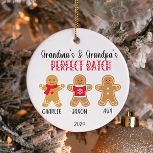Grandparents Christmas Ornament, Personalized Grandma Christmas Gift, Grandkids Names, Perfect Batch Ornament, Gingerbread Ornaments