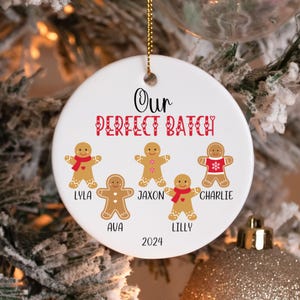 Grandparents Christmas Ornament, Personalized Grandma Christmas Gift, Grandkids Names, Perfect Batch Ornament, Gingerbread Ornaments