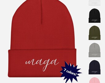 Leuke politieke MAGA-hoed voor vrouwen, MAGA-beanie damesscript, subtiele Trump-hoed, Republikeinse 2024 verkiezingshoed cadeau voor haar, Trump-beanie