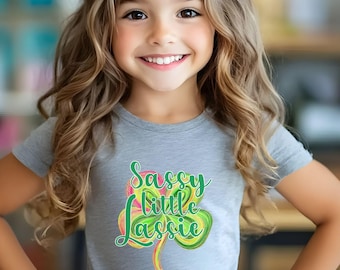 St Patricks Day Shirt Girls, St. Patricks Day Tshirt Girls, Sassy Little Lassie Shirt, St Paddys Day Shirt Kids, Shamrock Shirt. Irish Shirt
