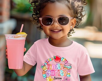 Personalized Back To School Shirt Girls, Kindergarten Shirt, Preppy Tee, First Day Of School Shirt, Elementary Shirt, Kid Back To School Tee