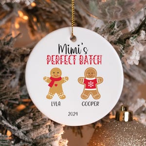 Grandparents Christmas Ornament, Personalized Grandma Christmas Gift, Grandkids Names, Perfect Batch Ornament, Gingerbread Ornaments