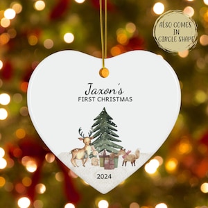 Ceramic Ornament, Baby Boys First Christmas Keepsake, Baby&#39;s 1st Christmas Ornament, Holiday Gift, Personalized Ornament, Xmas Ornament