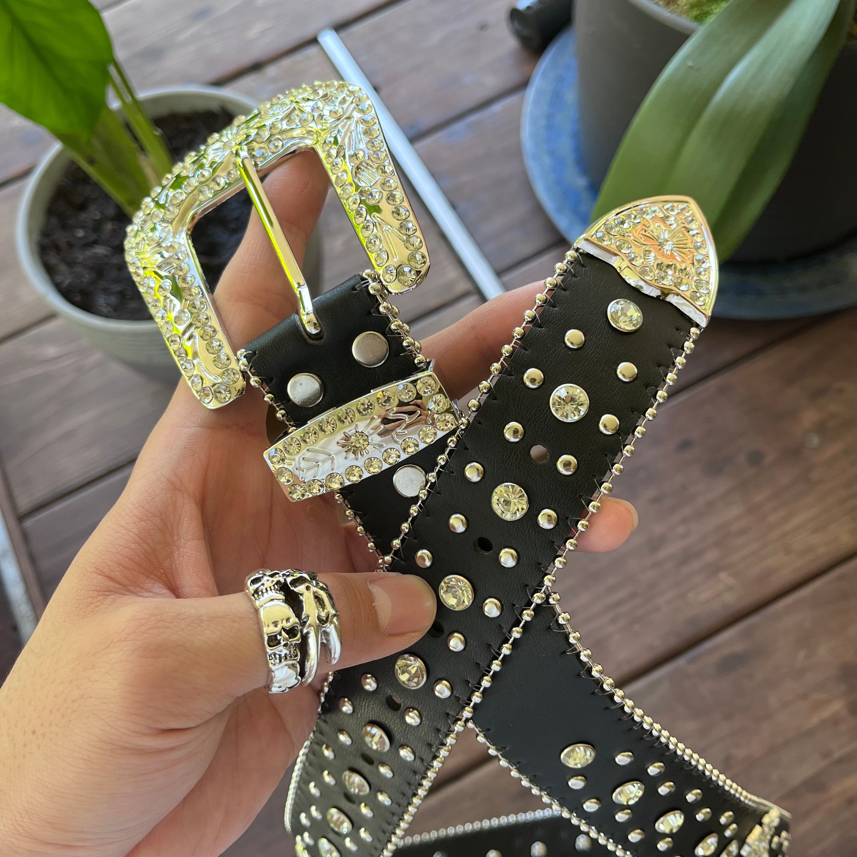 Y2k/2000s Rhinestones Detailing, With Silver Metal Crosses