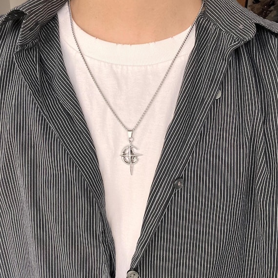Y2k/2000s Style “crescent Moon Star” Silver Necklace - Etsy