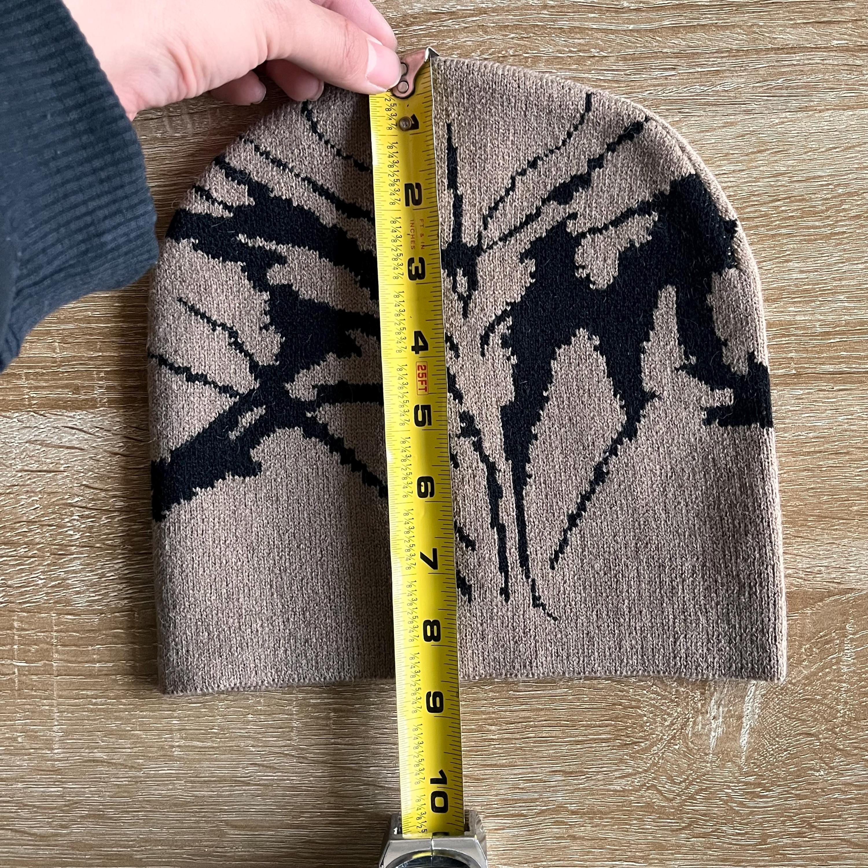 Y2k/2000s Style Tan + Black Skeleton Graphic Skull Cap/beanie - Etsy