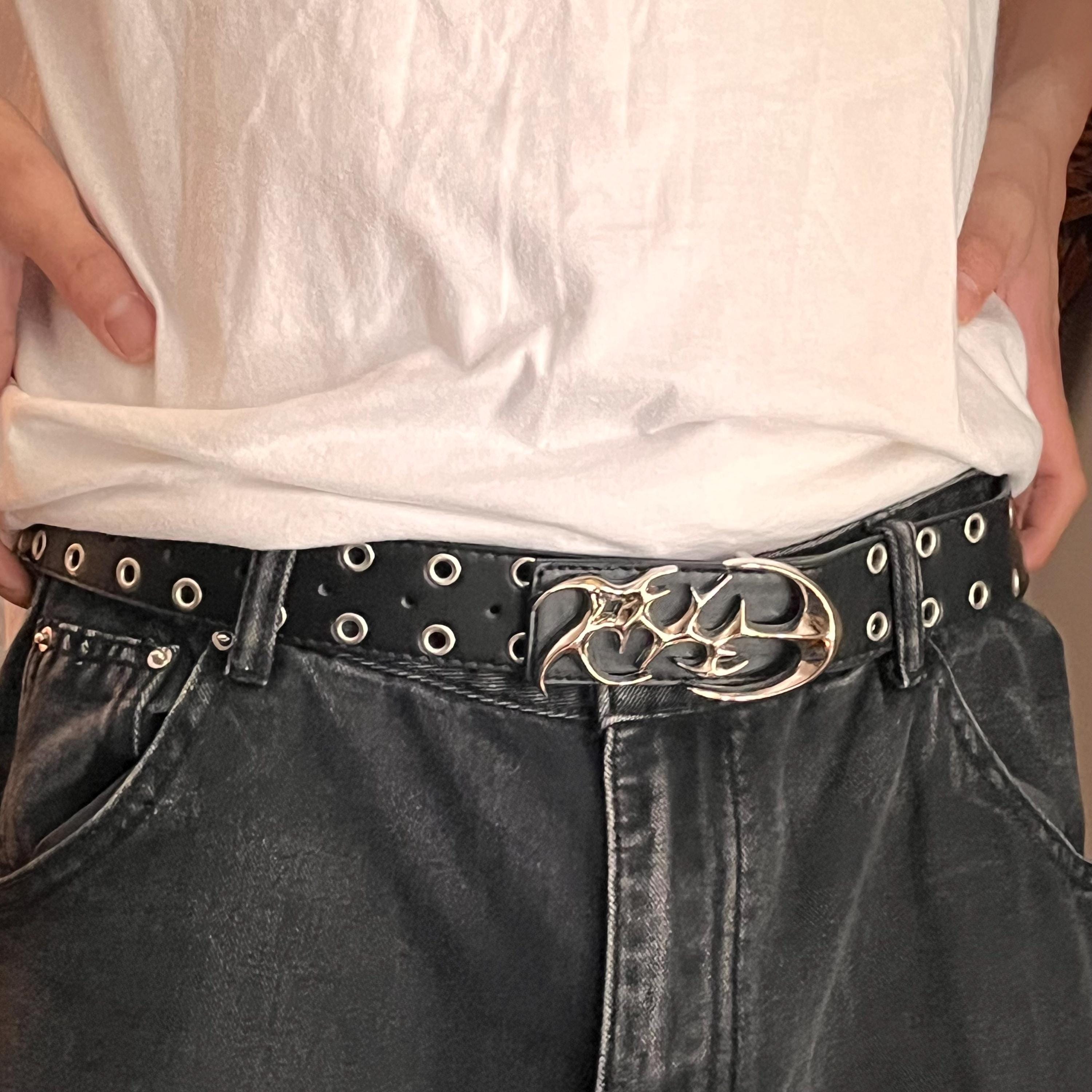 00s archive DIESEL skull belt Y2K　grunge Diesel Men 00S Studded Belt Croc Skull Grunge Y2K Classic