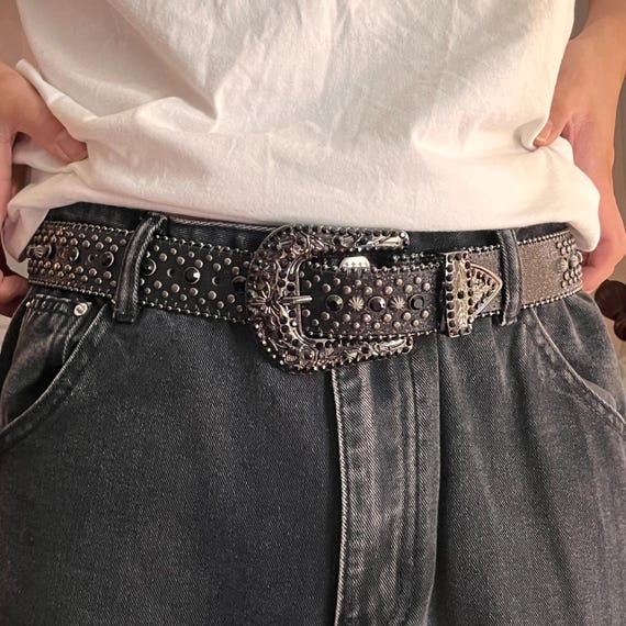 Vintage Leather Waist Belt / 00's Yellow Belt - Etsy
