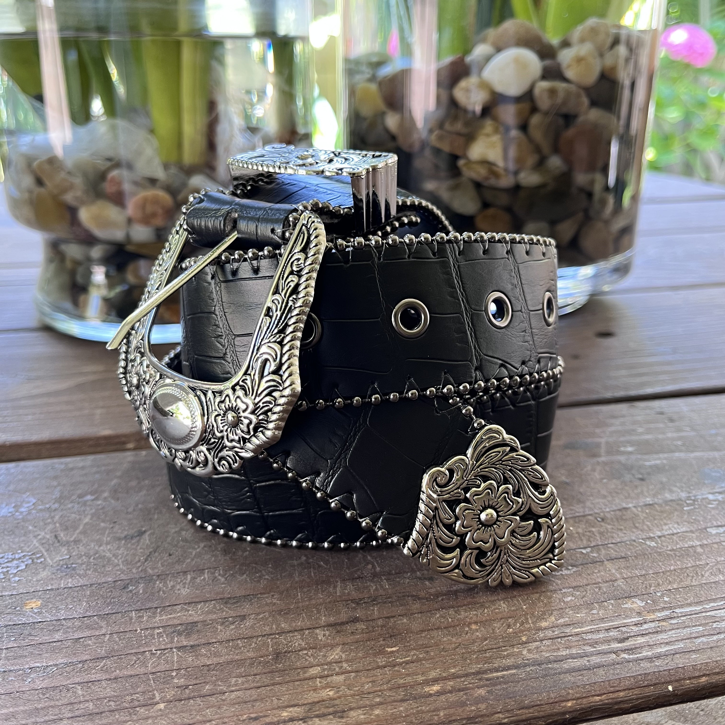 00s スタッズ crocodile belt archive vkei y2k Diesel Men 00S Studded Belt Croc Skull Grunge Y2K Classic