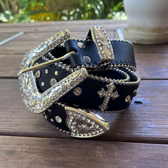 Y2k/2000s Rhinestones Detailing, With Silver Metal Crosses Y2k/2000s Rhinestones Detailing, With Silver Metal Crosses