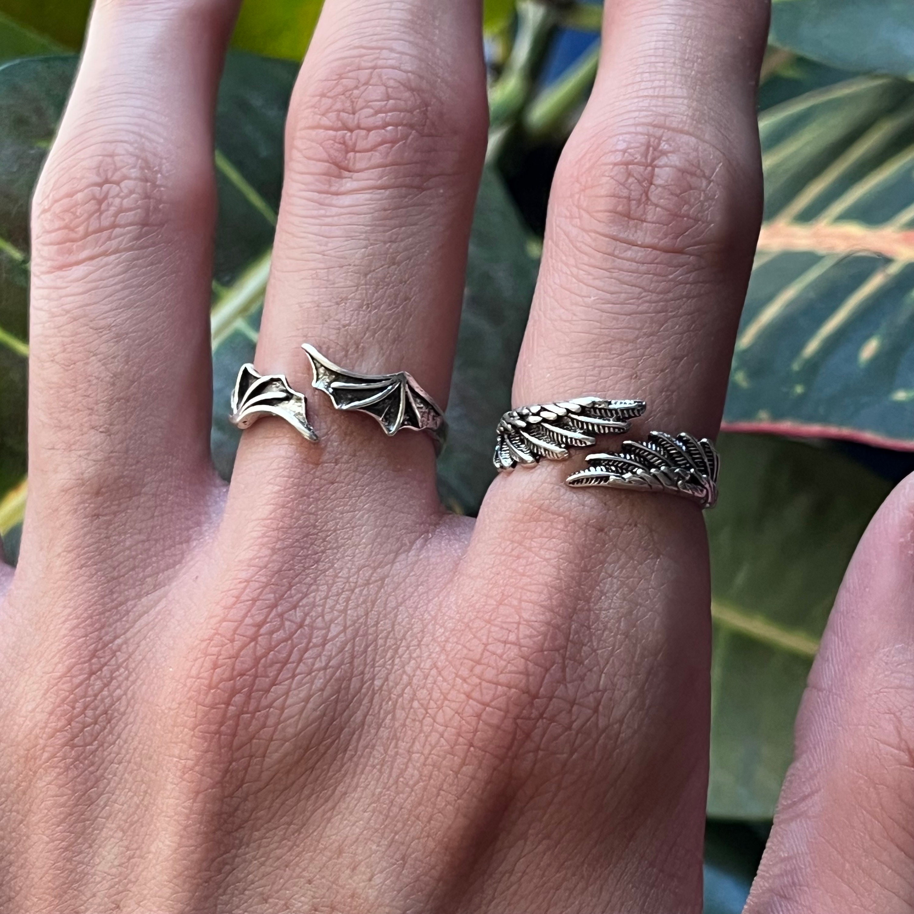 Y2k/2000s Stainless Steel Angel and Devil Wings, Silver Y2k/2000s Stainless Steel Angel and Devil Wings, Silver
