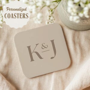 Personalized Coaster Custom Wedding Gift Personalized Housewarming Gift Set for Couples Bridal Shower Initial Coaster Meaningful Gift Ideas