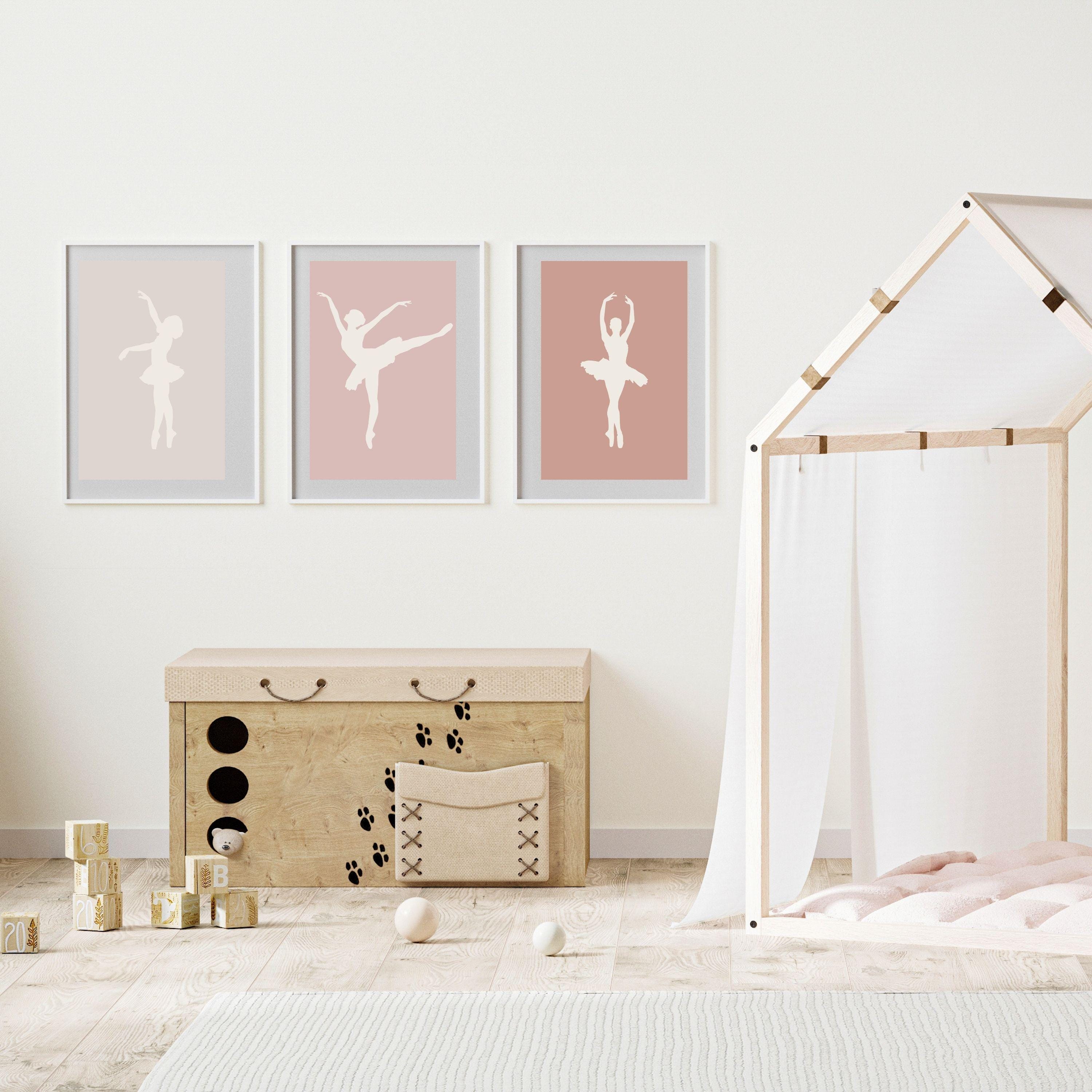 Set of Three Girl Room Wall Art Ballet Dancer Elegant Ballerina Decor ...