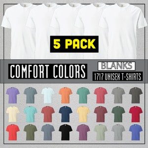 Blank Comfort Colors 1717 Camisetas unisex, camiseta pesada, camisa ring spun, colores cómodos, camisas en blanco, camisas de gran tamaño, camisetas unisex