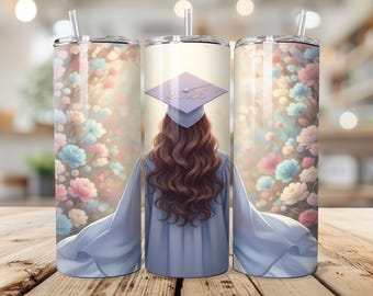 Envoltura para vaso de graduación de la clase de 2026 PNG / Diseño floral de graduado