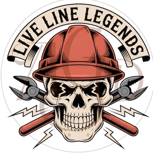 Lineman Shirt Design PNG Electrician Skull Clipart Lineworker Gift Power Line Worker Sublimation Digital Download