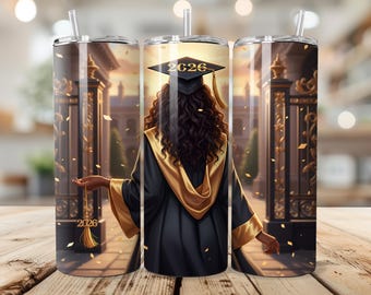 Envoltura para vaso de graduación de 2026 PNG / Diseño elegante para graduados