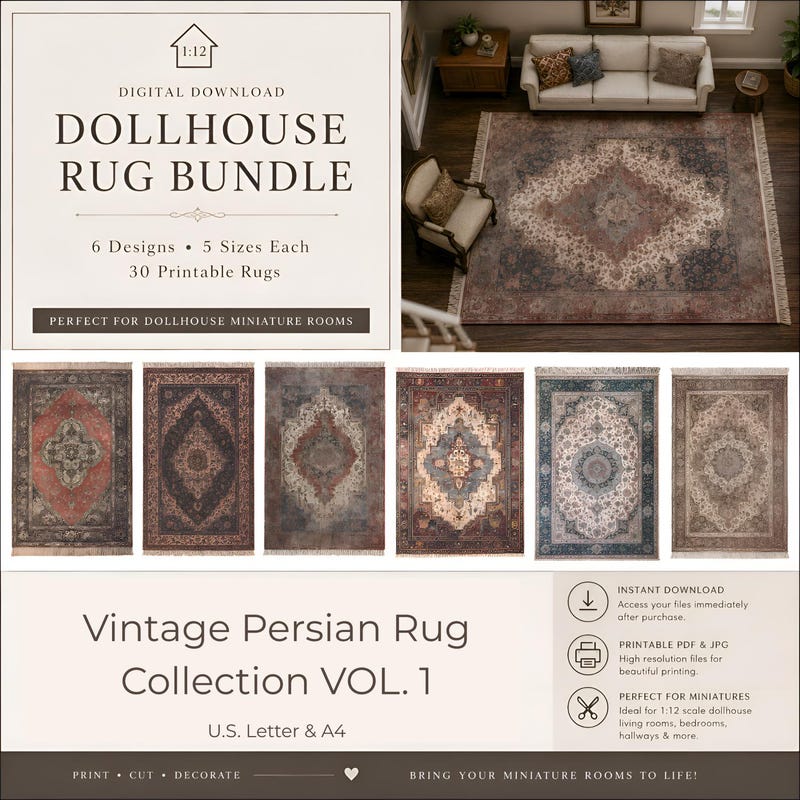 1:12 Scale Persian Rug - Etsy